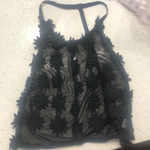 FOR LOVE AND LEMONS BLACK LACE CROP